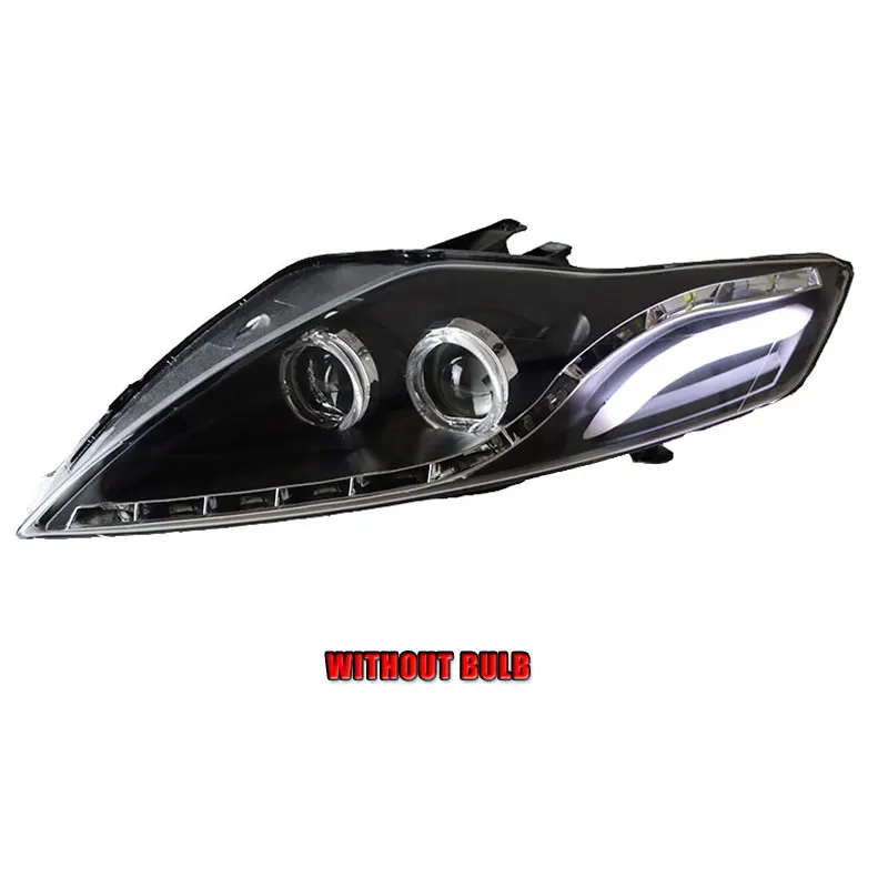 Without bulb 2 шт. светодиодный головной светильник s для Ford Mondeo 2007-2012 Автомобильный светодиодный светильник s двойной ксеноновый Объектив Автомобильные аксессуары дневные ходовые огни противотуманный светильник - Цвет: Without bulb