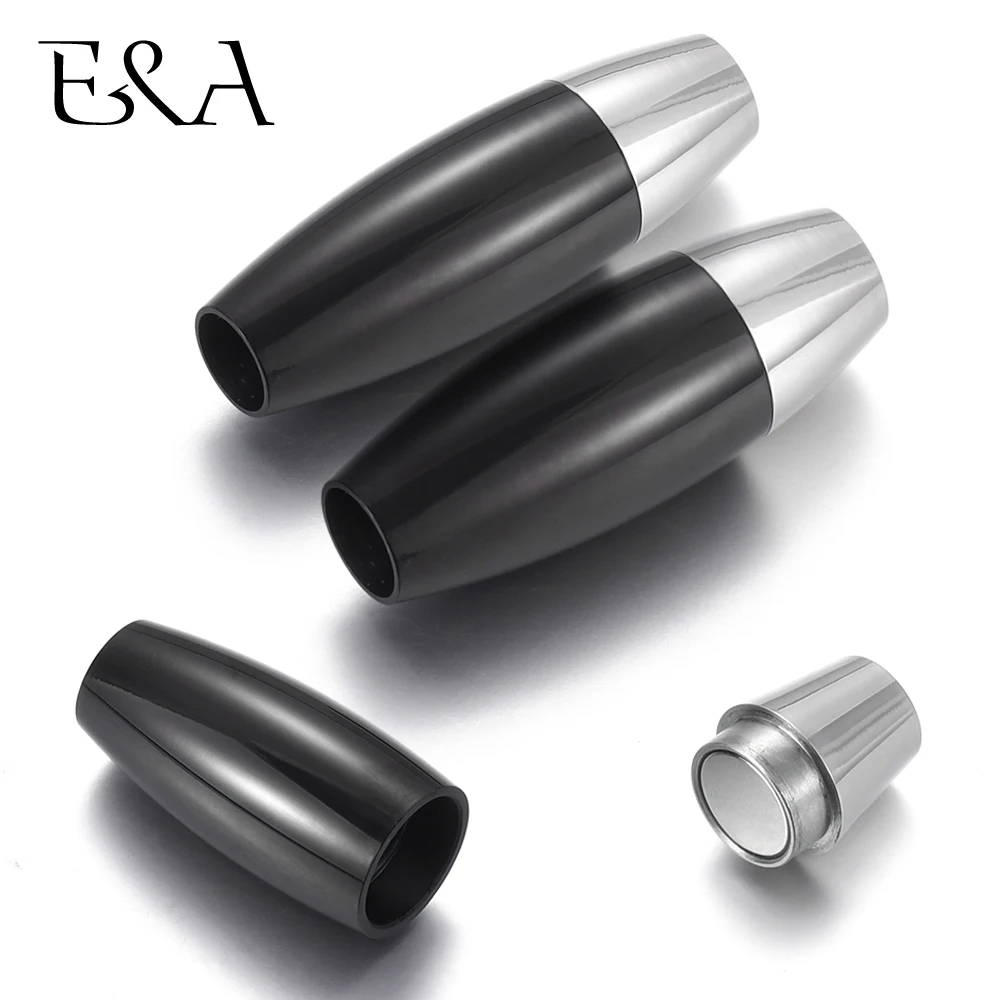 Нержавеющая сталь Магнитная застежка двухцветный регби отверстие 5 мм 6 кожаный