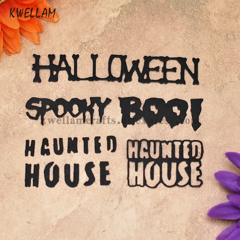 Хэллоуин SPOOKY BOO дом с привидениями металлические высечки для DIY Скрапбукинг