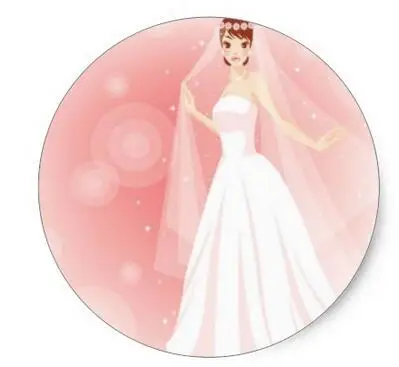 

1.5inch beautiful bride bridal shower collection classic round sticker