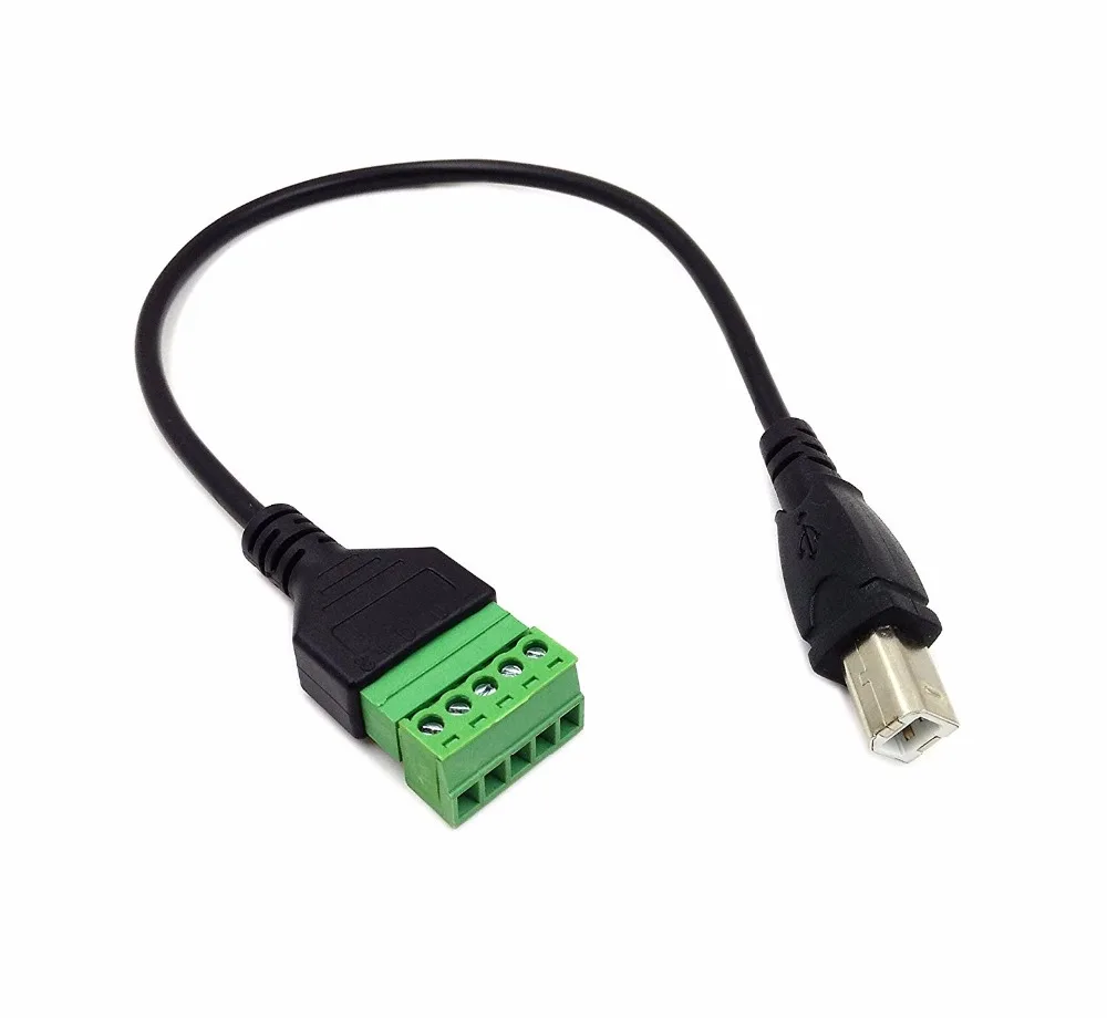 30 см USB 2 0 Тип B папа к 5 винтовым клеммам соединительный кабель адаптера |