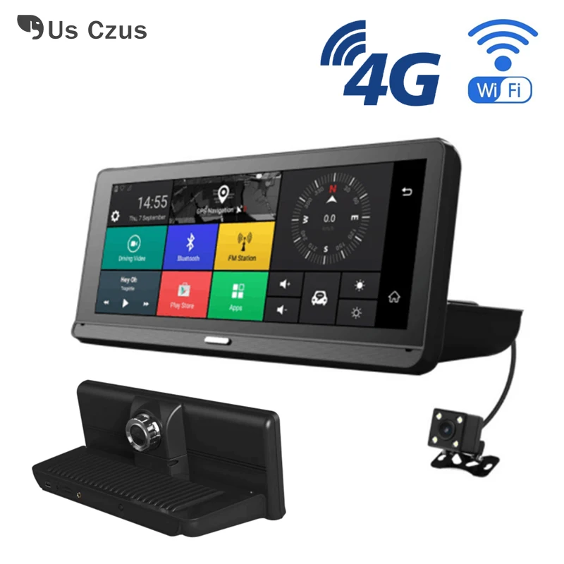 8 дюймов видеорегистратор Android 4 г Автомобильный WI-FI gps навигации Bluetooth с двумя