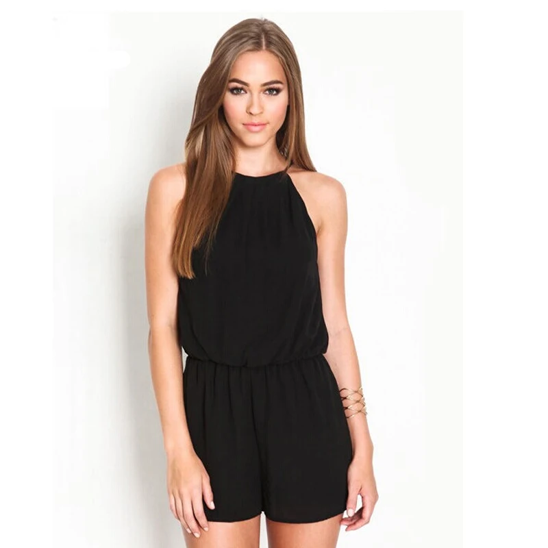 2016 Новые Комбинезоны Женщины Лето Одежда Европа Мода Pure Color Тонкий Комбинезон