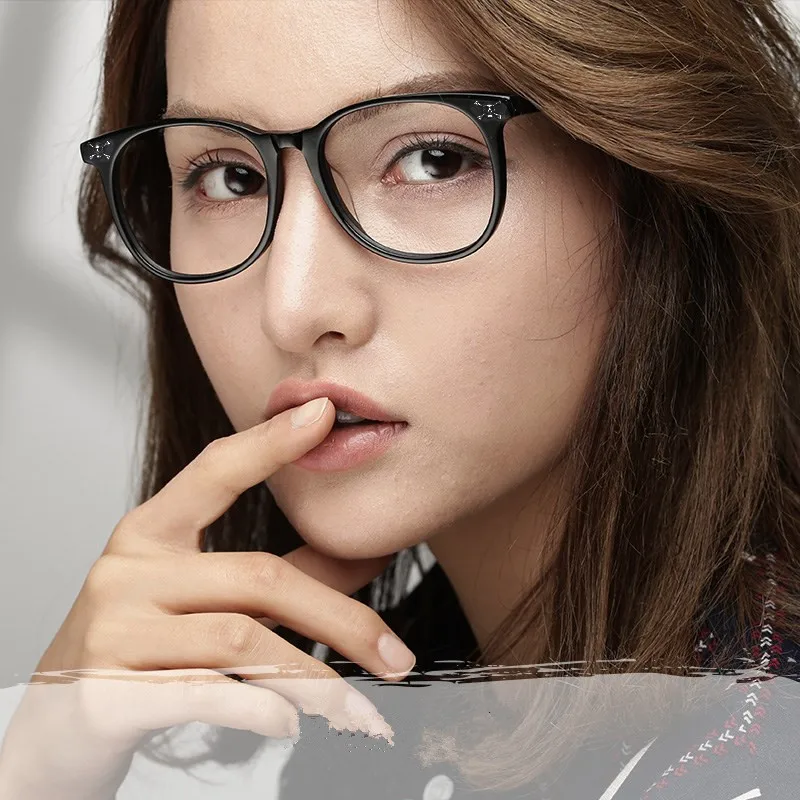 

Vintage Large Wood Women Men Eyeglasses Frame Handmade Optical Glasses Wooden Square Reading Eyewear Amber Translucent Black