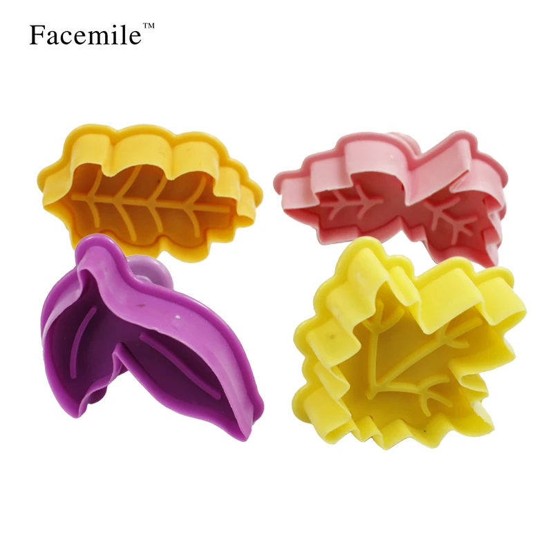 4 шт. пресс-форма для выпечки листьев форма торта печенья Плунжер резки пирог