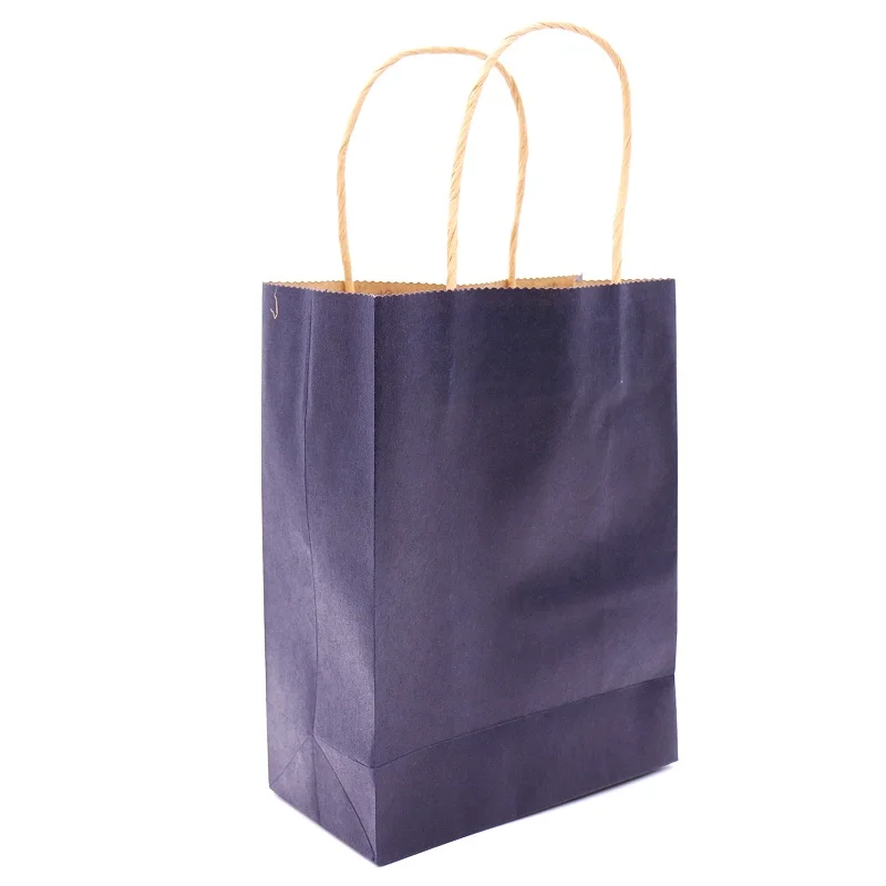 Dark blue 10 шт. разноцветная бумажная сумка с ручками 21x15x8 см DIY многофункциональная праздничная подарочная сумка свадебный подарок крафт-бумажные пакеты - Цвет: Dark blue