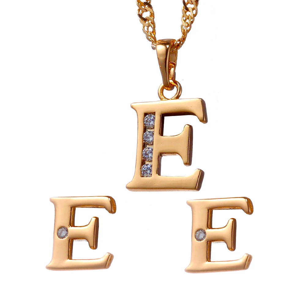 Ethlyn Алфавит буквы A-Z серьги с подвеской для женщин Персонализированные ювелирные изделия розовое золото цвет простые серьги-гвоздики S3