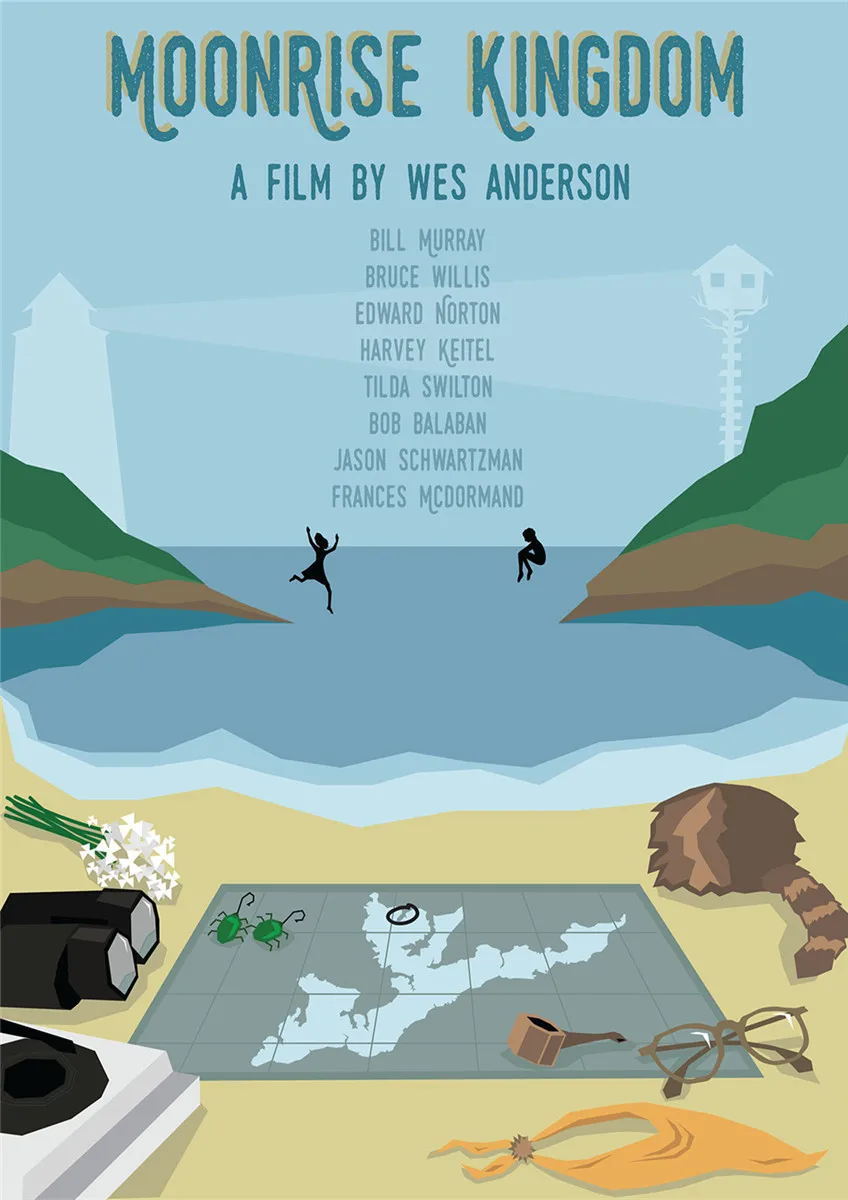 Moonrise Kingdom фильм Винтаж Ретро плакат декоративный DIY настенный календарь живопись наклейки домашние плакаты бар Арт Декор - Цвет: 16