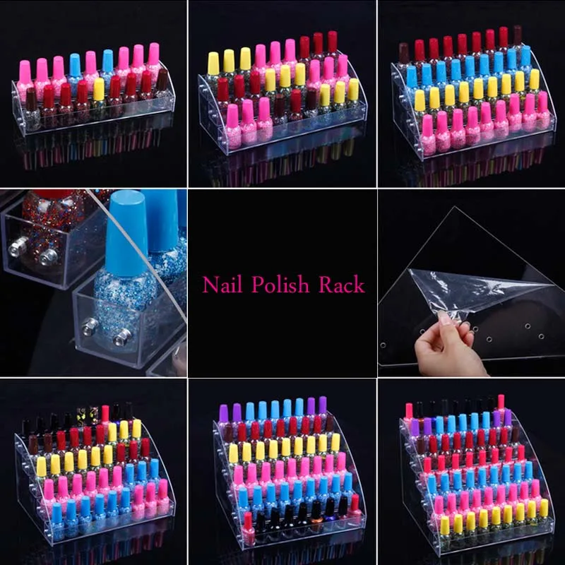 Прозрачная акриловая 3-слойная витрина для бутылок с лаком ногтей органайзер