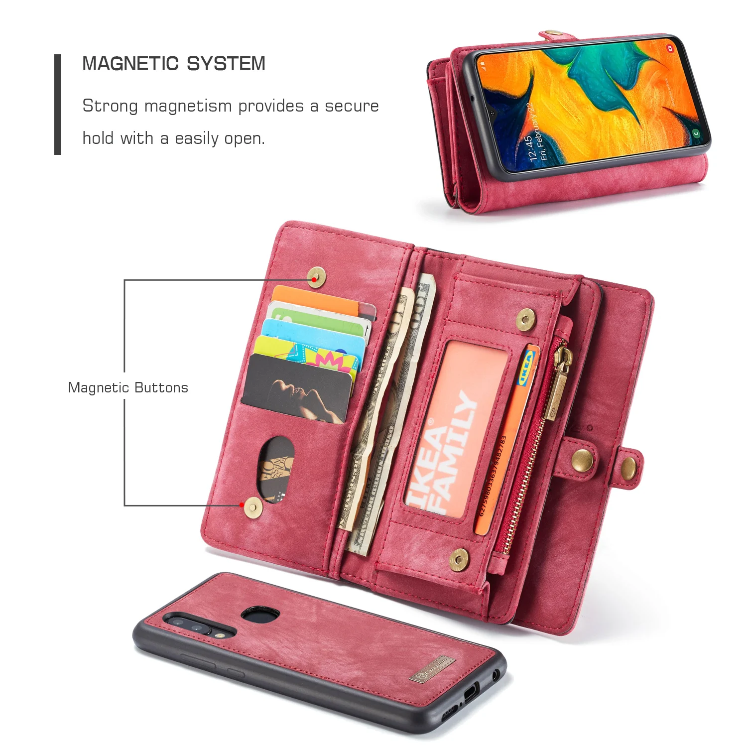 Для Coque samsung A40 чехол на молнии кошелек Folio Магнитный чехол из натуральной кожи чехол для samsung Galaxy A40 A50 A30 A20 S10 Plus