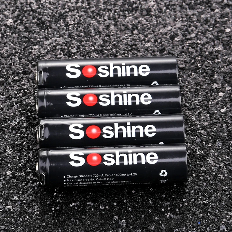 Оригинальный перезаряжаемый аккумулятор SOSHINE 18650 4 шт. большая емкость 3 7 В 3600 мАч