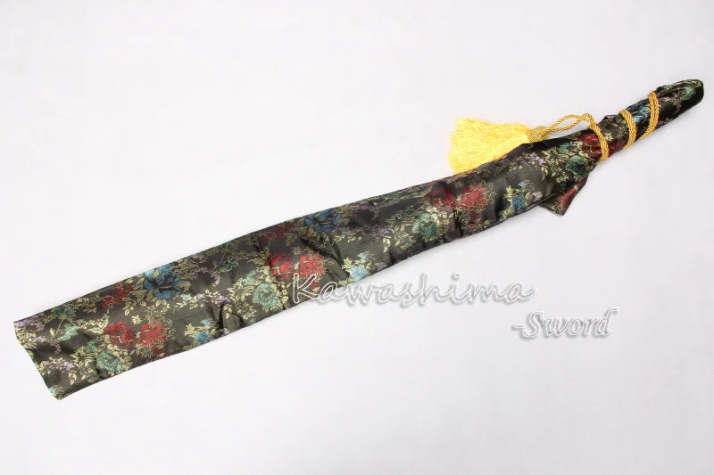 Японский самурайский меч шелковая сумка черный золотой красный цвет вышитый