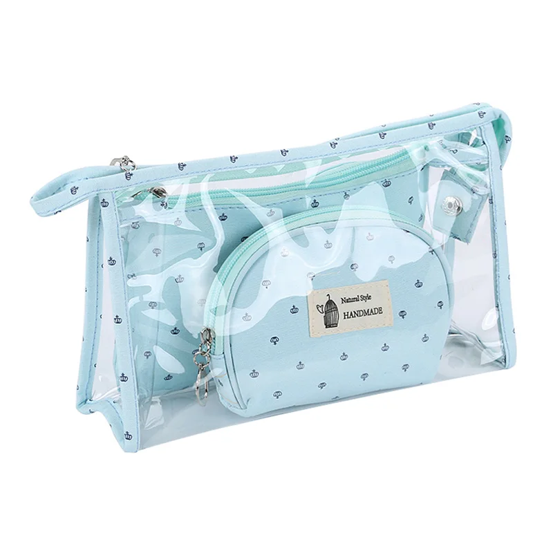 Light Blue GABWE прозрачный органайзер для путешествий из ПВХ, прозрачная косметичка, косметичка, красивый чехол, косметичка, моющаяся сумка - Цвет: Light Blue