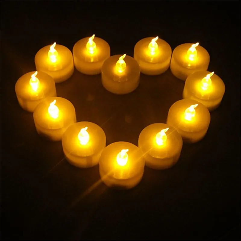 Желтая свеча искусственная 12 шт.|battery operated pillar candles|led candleled candles wholesale |