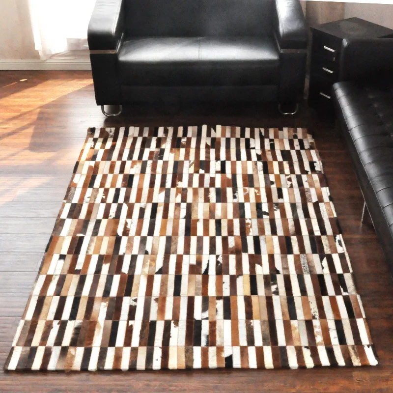 

Fashionable art carpet 100% natural genuine cowhide leather auto carpet