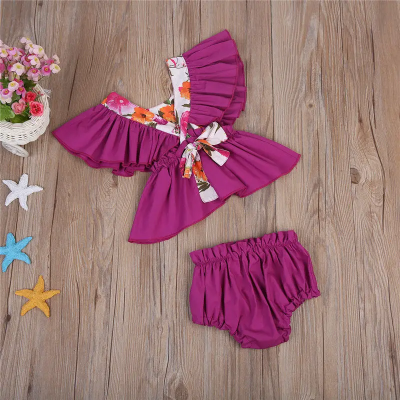 Новорожденных Одежда для детей малышей девочек Летняя Новинка 2017 г. цветочный