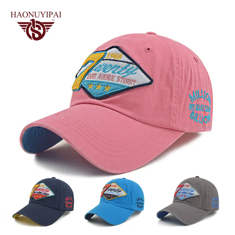Оптовая Продажа Лето письмо 7 классический Для мужчин женщин шляпа Бейсбол Кепки