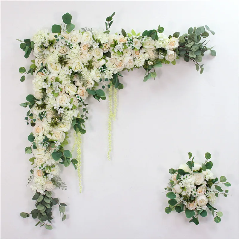 white Искусственный цветок CHUXIN, настенная АРКА, Шелковая Роза, пион, растение, Микс, дизайнерский Декор, цветок на стену, сделай сам, Свадебный сценический декор, искусственный цветок, 1 комплект - Цвет: white