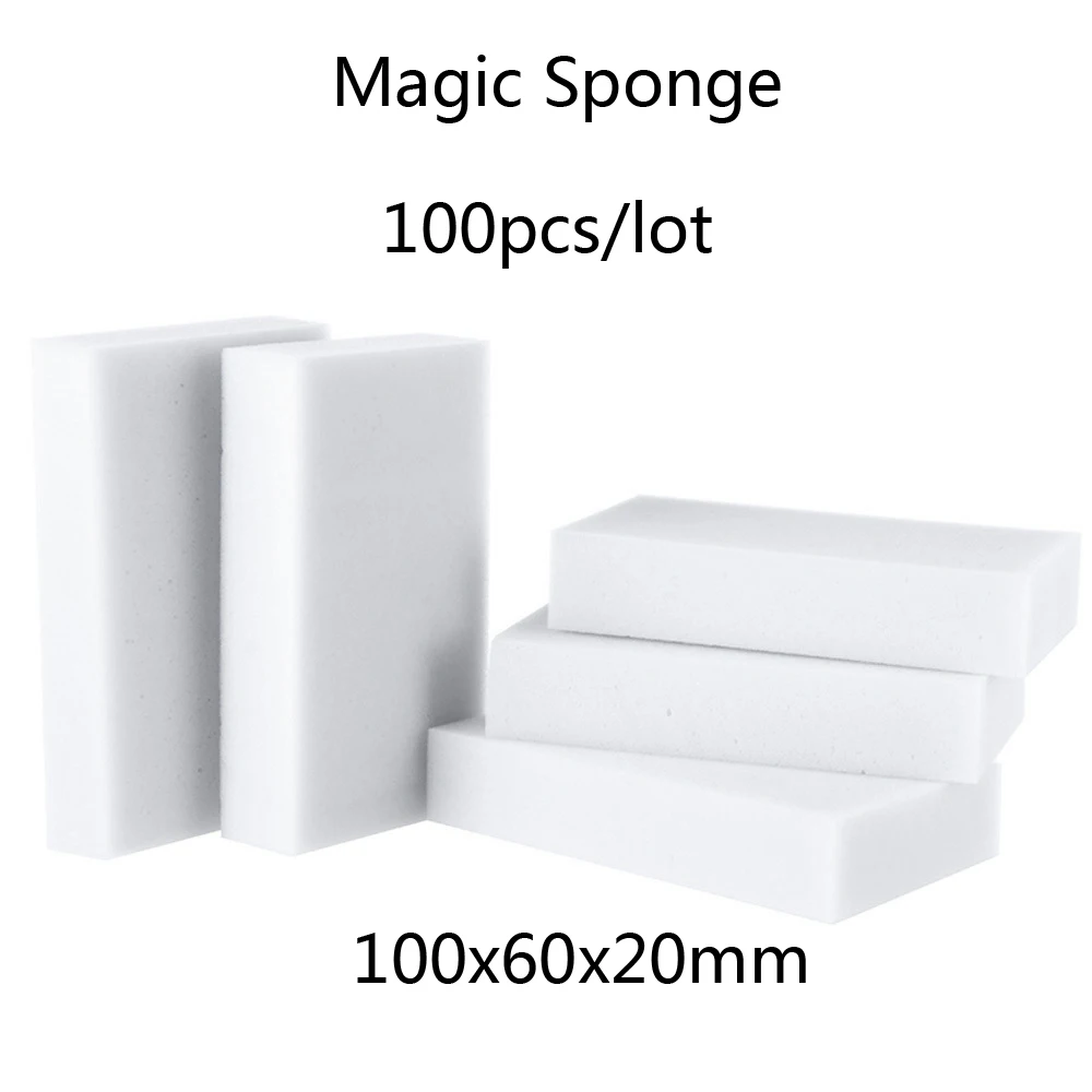 

100 pcs/lot high quality melamine sponge Magic Sponge Eraser Dish Cleaner for Kitchen Office Bathroom Cleaning 10x6x2cm