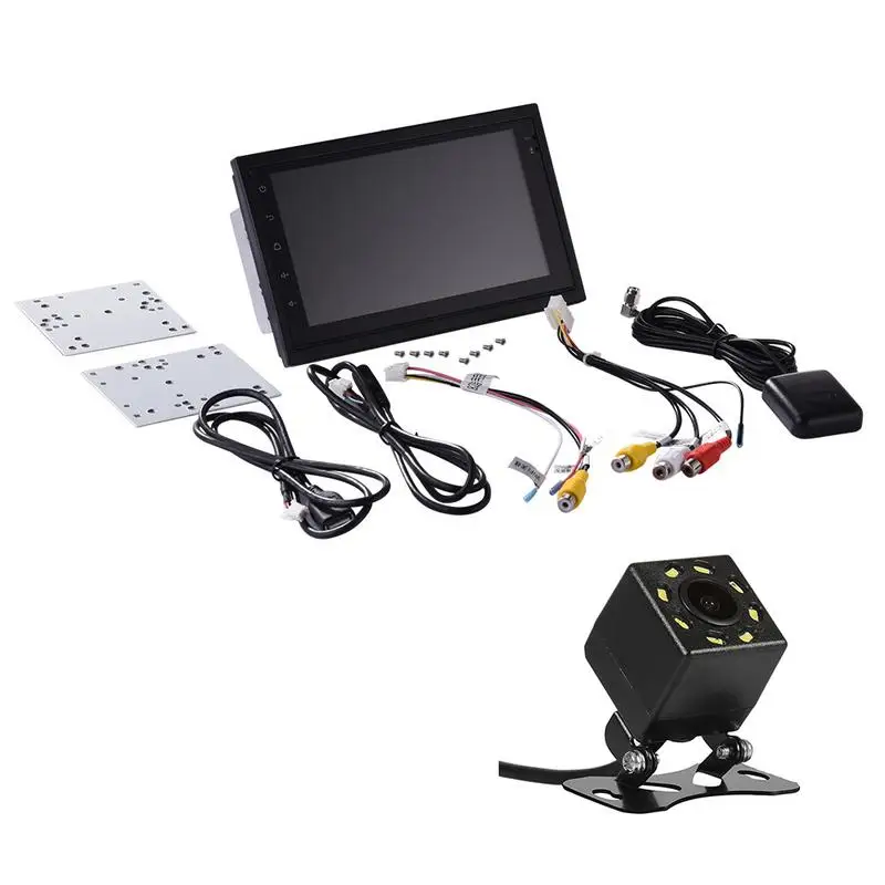 With 8 LED Camera Для Universa ультратонкий 7 дюймов 2DIN Bluetooth wifi навигатор радио MP5 аудио плеер gps камера заднего вида RDS четырехъядерный Android6.0 - Цвет: With 8 LED Camera