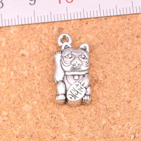 38 шт. античные посеребренные Подвески lucky cat Diy ювелирные изделия ручной работы