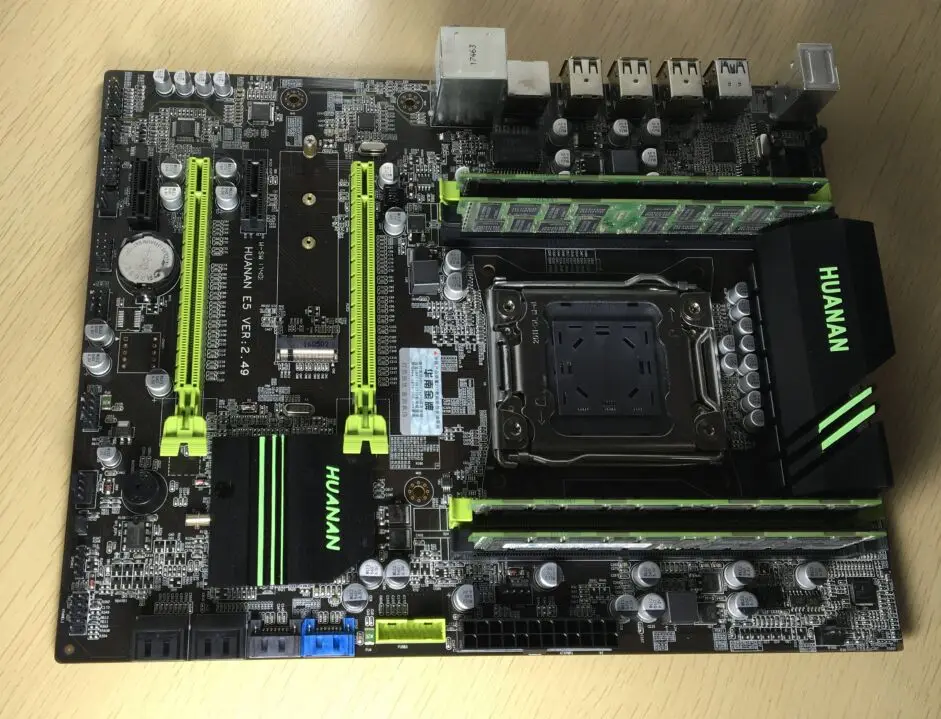 Материнская плата huanan Zhi V2.49 X79 LGA2011 ATX combos 4x4G 1333Mhz 16GB USB3.0 SATA3 PCI-E NVME M.2 SSD порт Поддержка процессора