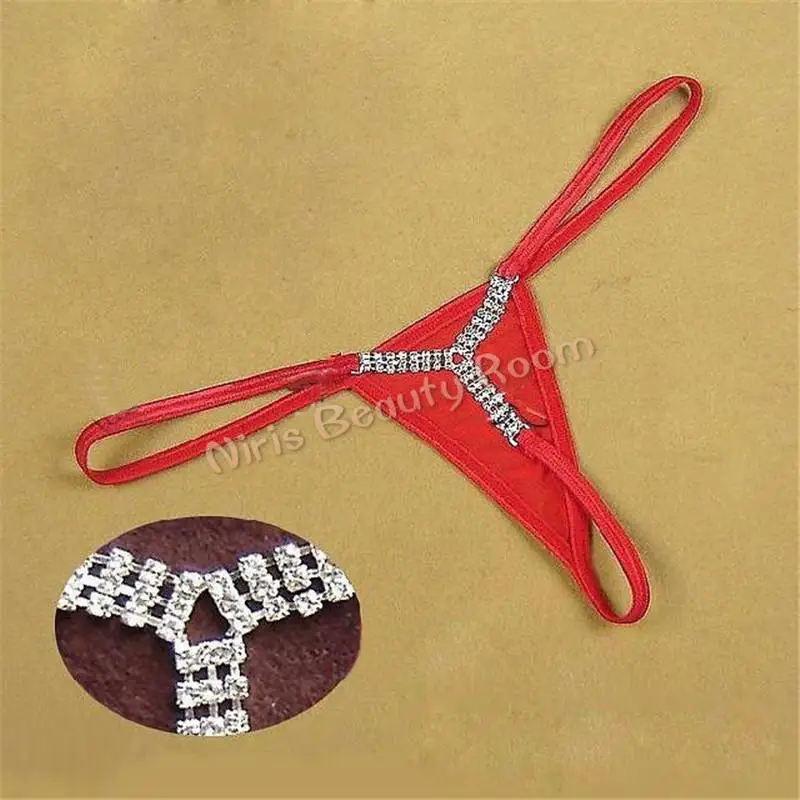 Сексуальные мини микро бикини стринги и g-стринги V-string, женские Стразы, бриллианты, низкая талия, Т-образная спина, трусики, нижнее белье
