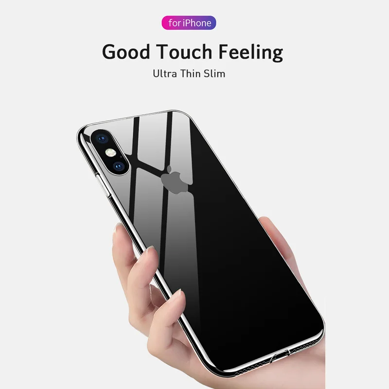 Прозрачный силиконовый чехол USLION для iPhone 7 Plus 8 XS MAX XR X прозрачные мягкие чехлы из
