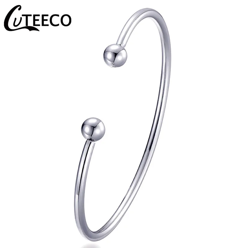 CUTEECO простой: золото, серебро цвет Шарм Открытый браслет Европейский стиль подходит бренд браслет для женщин и детей модные ювелирные изделия - Окраска металла: Silver