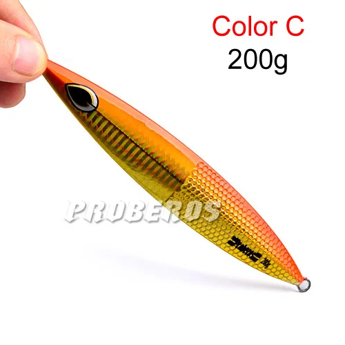 Color C 1 шт. 200 г 17 см приманки, джиггинг приманки, соленая вода металлические свинцовые рыболовные приманки - Цвет: Color C