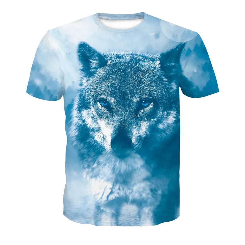 Mens tee 3d t shirt homme Summer Wolf Animal Printing Short Sleeve T-Shirt Blouse Tops Male funny shirts camiseta masculina | Мужская