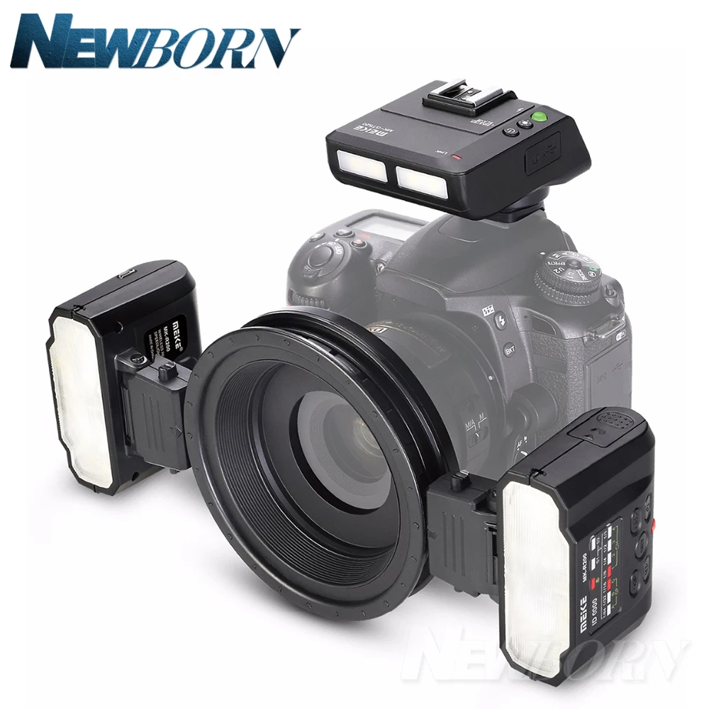 Новая вспышка Meike для цифровых зеркальных камер Nikon макро Twin Lite бесплатная