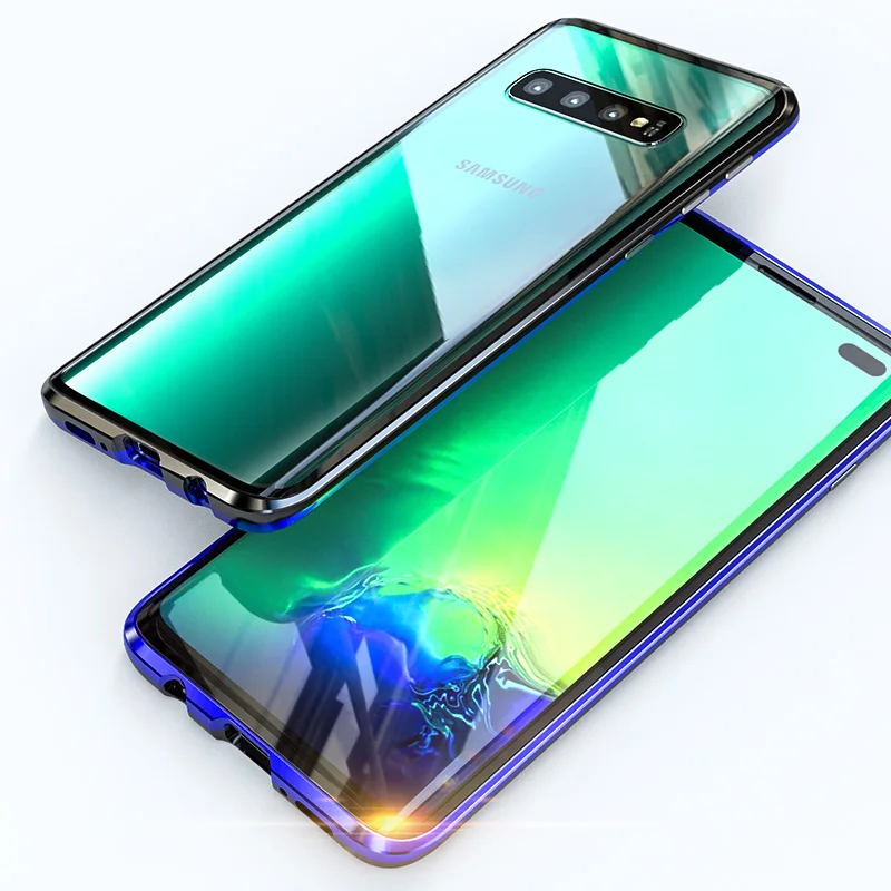 BOBYT Magnetic 360 Metal Frame Case for Samsung S9 Plus Coque Double Tempered Glass Cover S10 Note 8 9 |