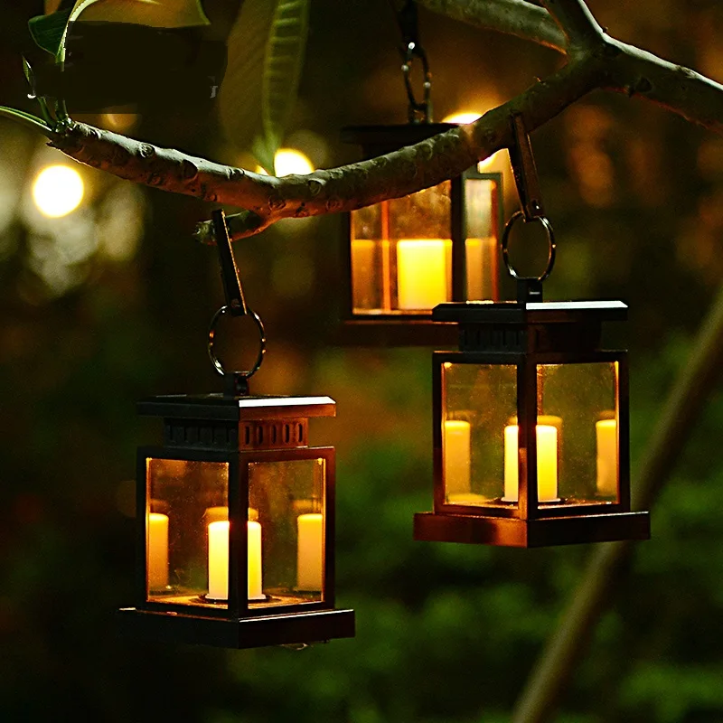 Уличная лампа на солнечной батарее черный подвесной светильник