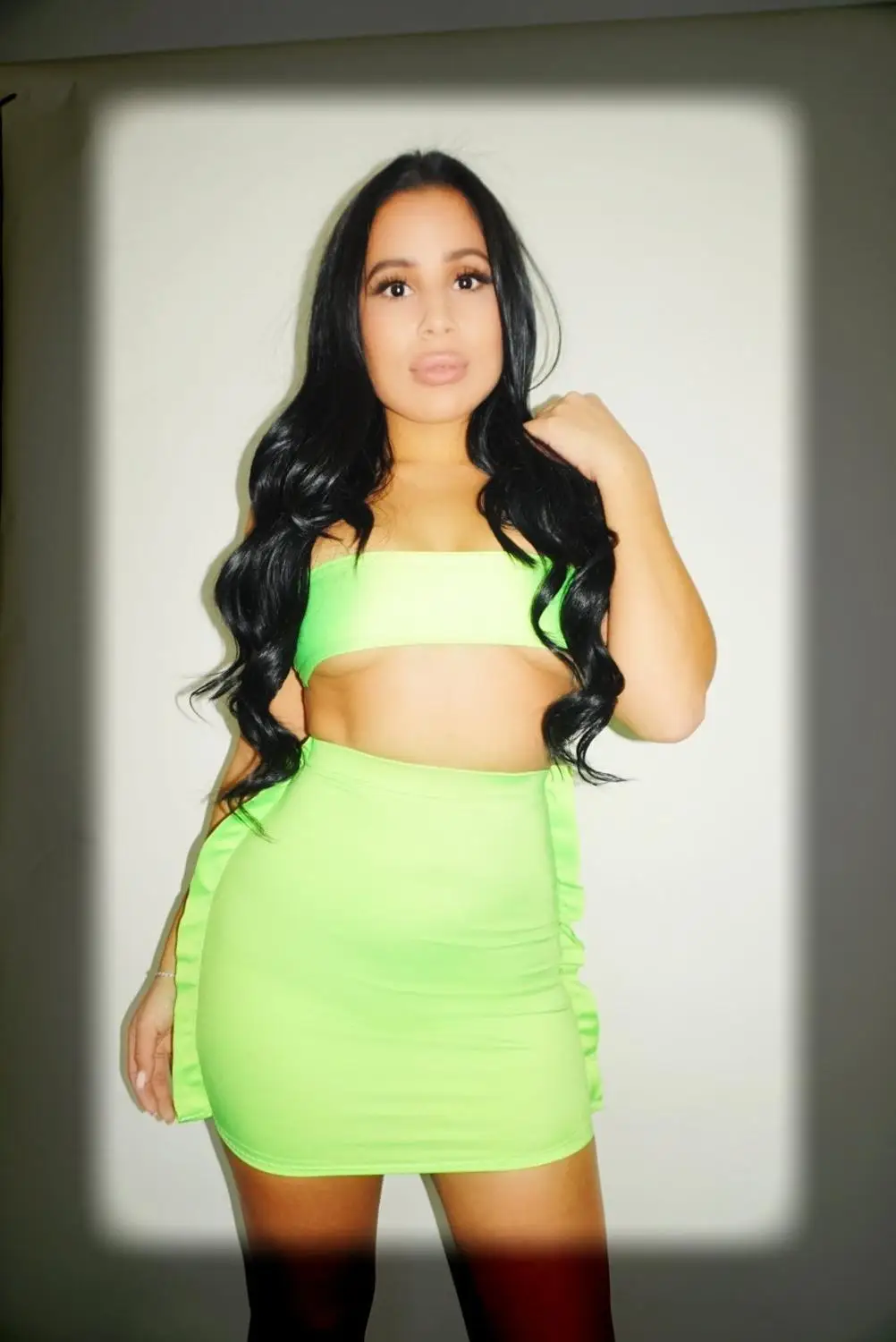 Женский клубный комплект BKLD Оранжевый Комплект из двух предметов укороченный