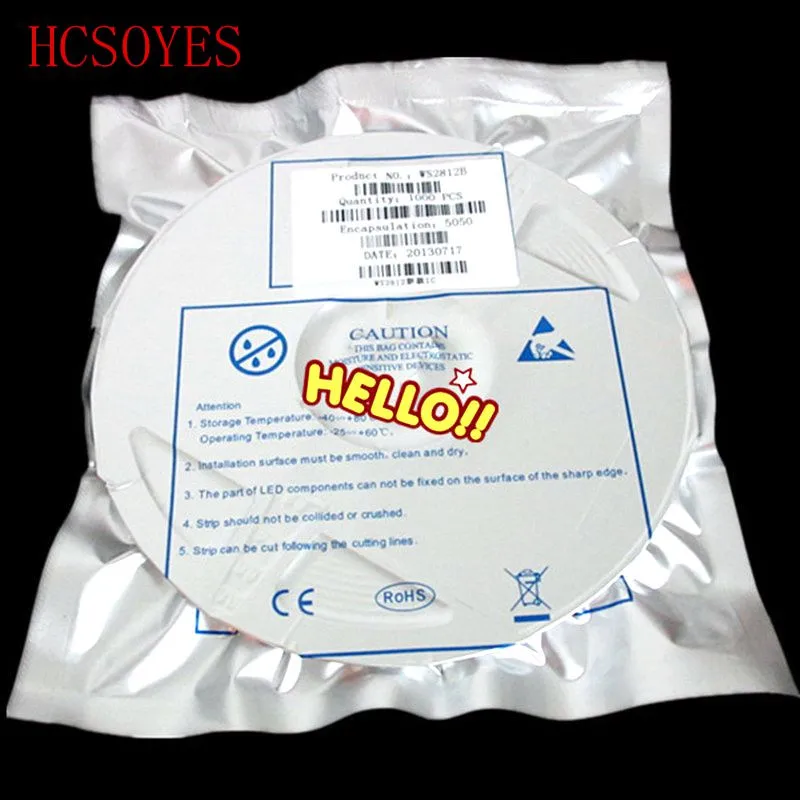 1000 шт. WS2812B(4 контакта) 5050 SMD Черный/Белый версия WS2812 индивидуально Адресуемая цифровая светодиодный чип RGB DC5V