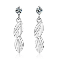 everoyal top quality crystal leaf girls earrings jewelry for girls birthday new arrival silver 925 earrings female accessories