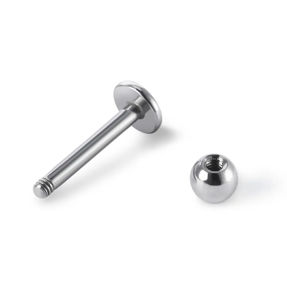 10pcs/lot Crystal Ball Screw in Labret Lip Piercing 16G Hypoallergenic Stainless Steel Bead Surgical Body Jewelry Color Mix LB08 | Украшения