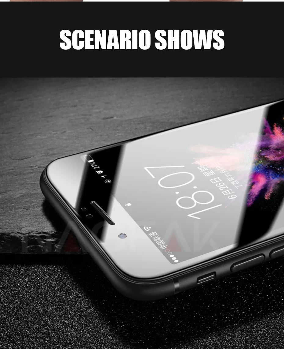6D закругленные края полное покрытие экрана протектор для iPhone 7 6S 8 X Закаленное стекло на Apple iPhone X 6 s 7 8 Plus стеклянная пленка