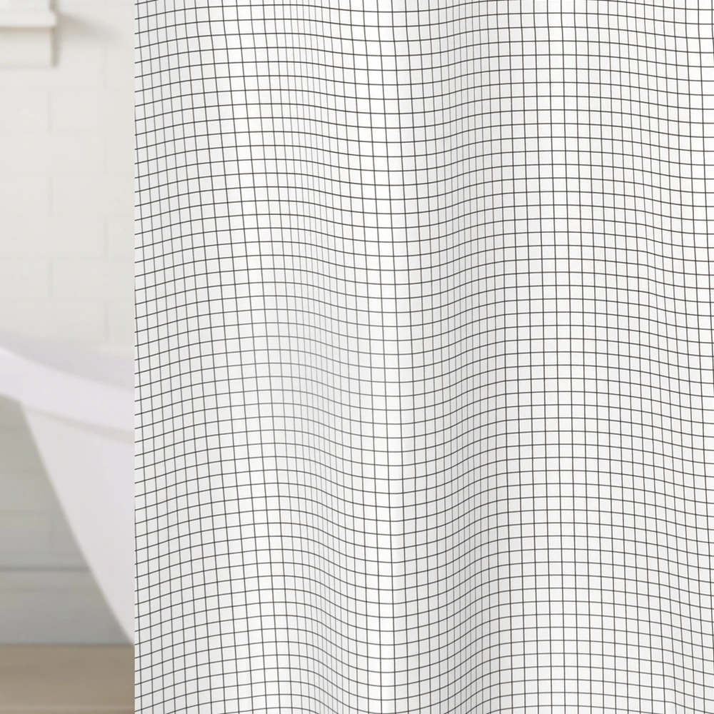 Водонепроницаемая шторка для душа в белую клетку из полиэстера|waterproof shower curtain|shower