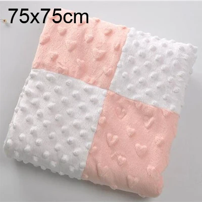 pink small 3D точка Звезда Сердце шаблон сплайсинга флис коралловый Минки мягкий термальный младенец, грудничок, ребенок одеяло постельные принадлежности одеяло пеленать - Цвет: pink small