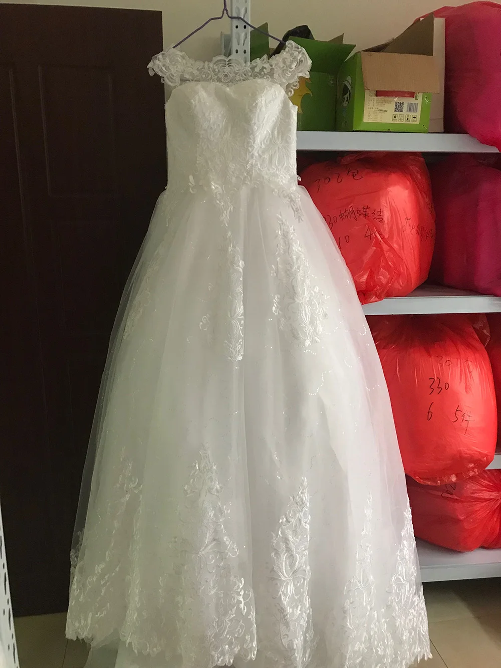 Fansmile/Новое винтажное бальное платье Vestidos de Novia, Тюлевое свадебное платье, Качественное кружевное свадебное платье принцессы FSM-017F/T