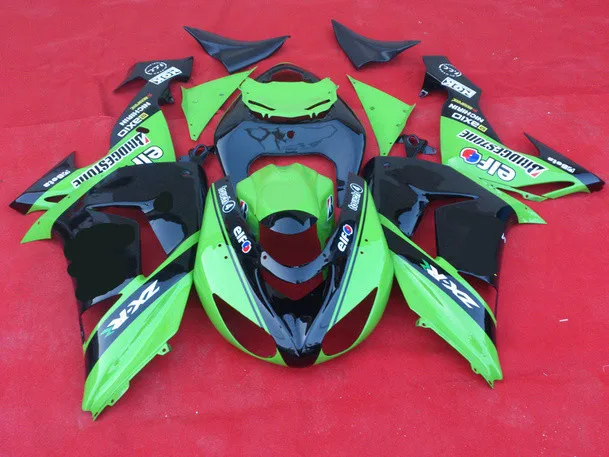 Комплект обтекателей для мотоцикла KAWASAKI Ninja ZX10R 06 07 ZX 10R 2006 2007 zx10r ABS зеленый