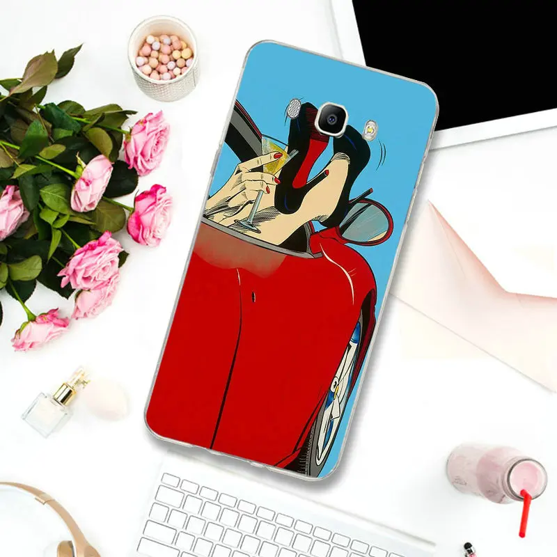 Популярные женские мягкие чехлы из ТПУ на высоком каблуке для Samsung S2 S3 S4 S5 Mini S6 S7 Edge