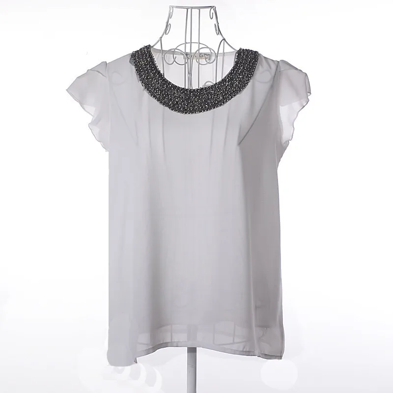 Wei jixiong Новый 2017 Топы корректирующие рукавом Моды blusas femininas блузка Бисер