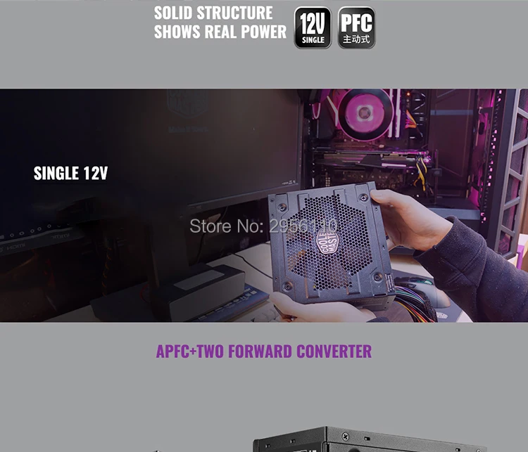 Cooler Master PC PSU компьютерный блок питания Номинальная мощность 500 Вт 500 Вт 12 см вентилятор 12 В ATX PC блок питания PFC Actice для игрового офиса