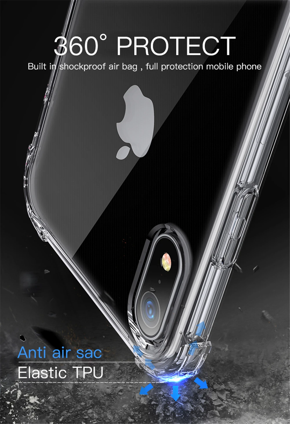 Чехол для iPhone X XS 11 Pro MAX XR 5 5S 6 6S 7 8 Plus защитный прозрачный силиконовый мягкий прозрачный противоударный резиновый чехол для телефона