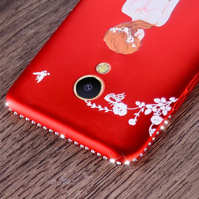 Meizu M5S case luxury fashion diamonds dress girl back cover for MeiZu silicon protective PU rhinestone mobile phone cases |