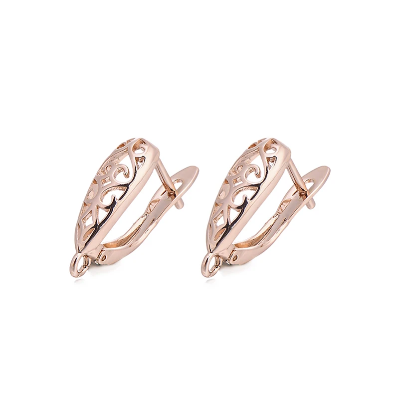 rose gold Pipitree DIY серьги-кольца фурнитура для изготовления ювелирных изделий Медь CZ Циркон Серебро Золото Цвет Круглые Серьги Крючки застежки аксессуары - Цвет: rose gold