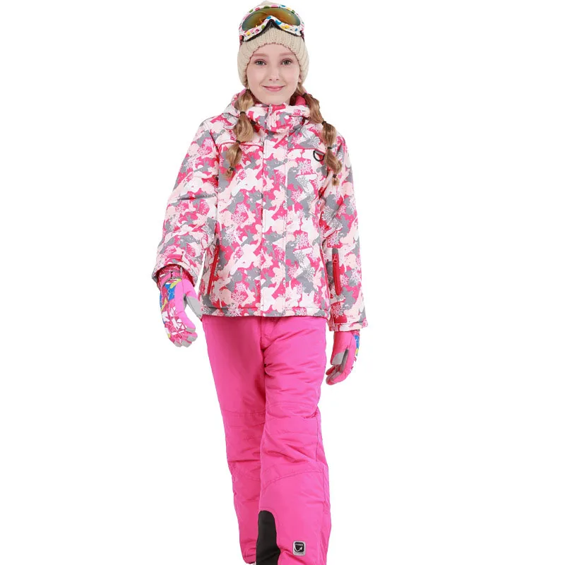 4 Boys Girls Children's Snow Ski Suits Outdoor Wear Hooded Jackets+Bandage Pants Kids Winter Warm Snowboard Ski Wear Costume - Цвет: 4